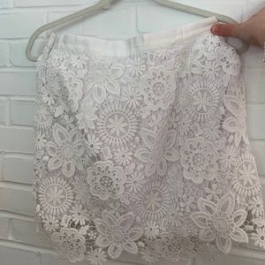 Topshop floral white skirt